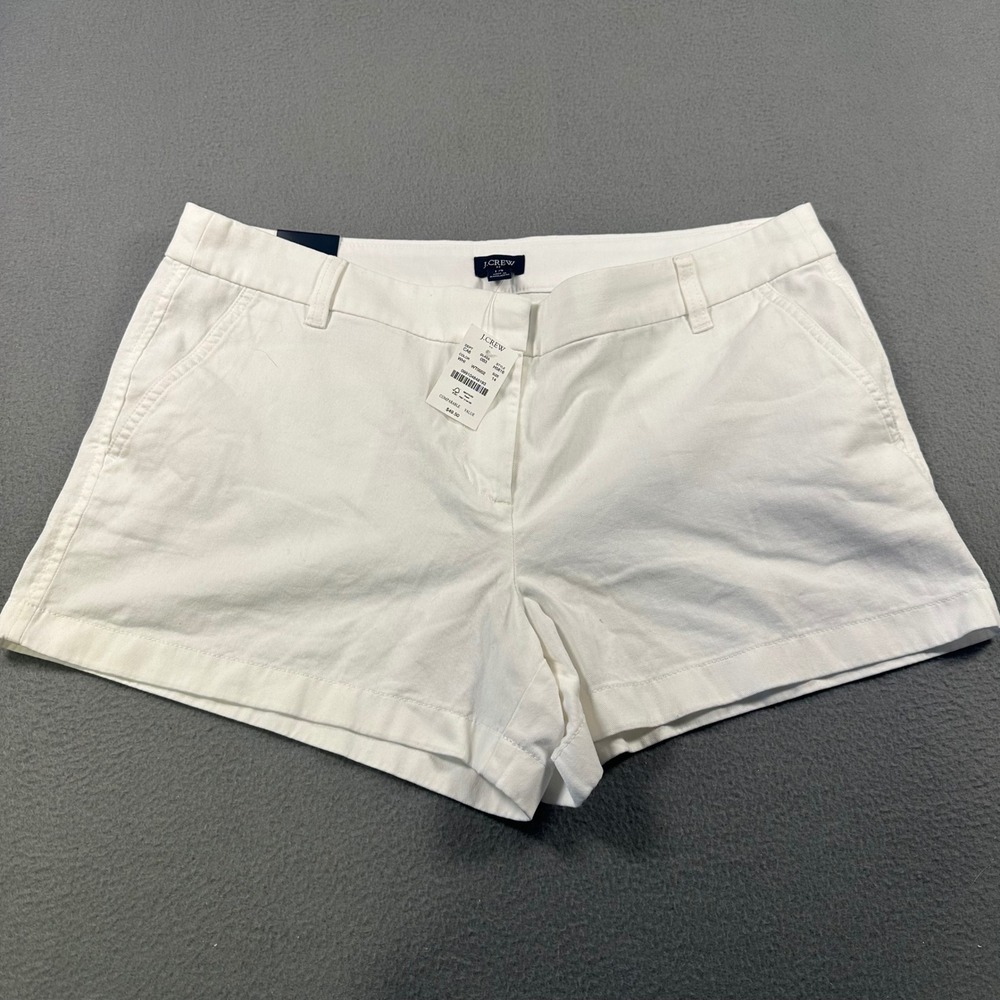 J.Crew Womens White 3.5 Inch Chino Shorts Size 14 H5616 Cotton Twill Mid Rise